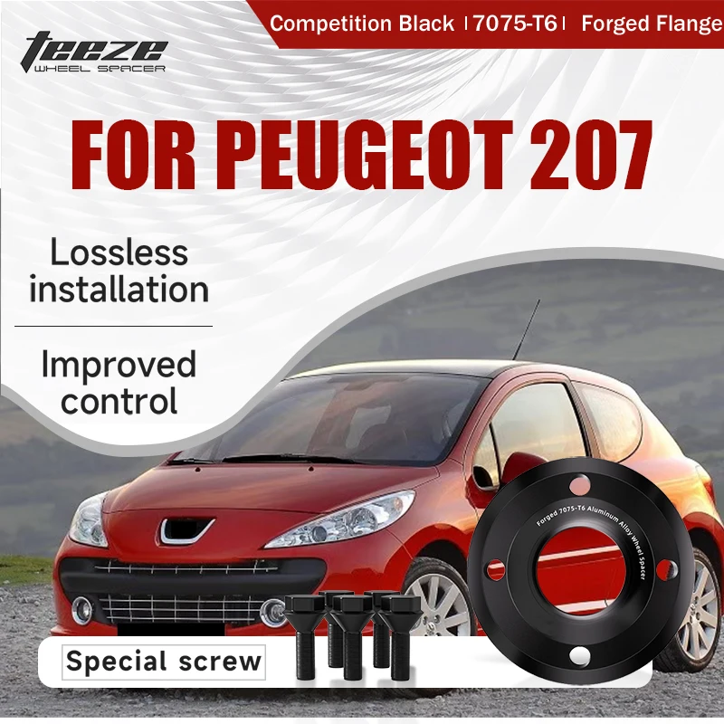 

Teeze 2/4pcs 4x108 CB 65.1 M12x1.25 Hub Centric Black Forged wheel spacer For Peugeot 207 Flange Plate 15/20/25/30mm