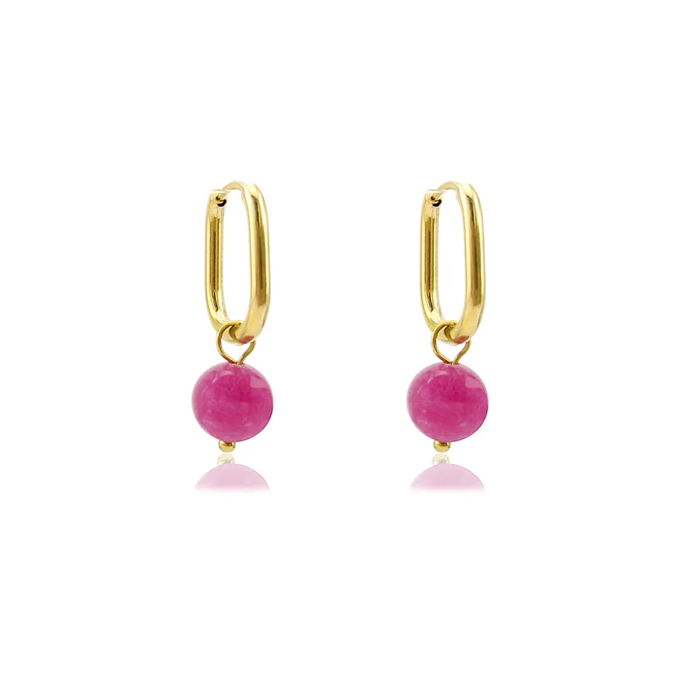 HUIDANG Natural Stone Earrings Pendientes Ohrringe Square Hoop Earrings With Blue Stone New Trends 2025