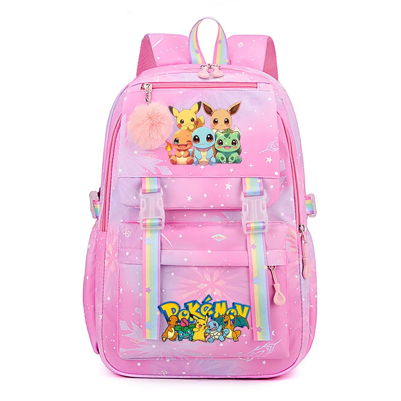 حقيبة مدرسية بوكيمون أنيمي كارتون بيكاتشو حقيبة كتب ذات سعة كبيرة حقيبة ظهر ملونة لطيفة للفتيات والأولاد والطلاب هدية العودة إلى المدرسة #2