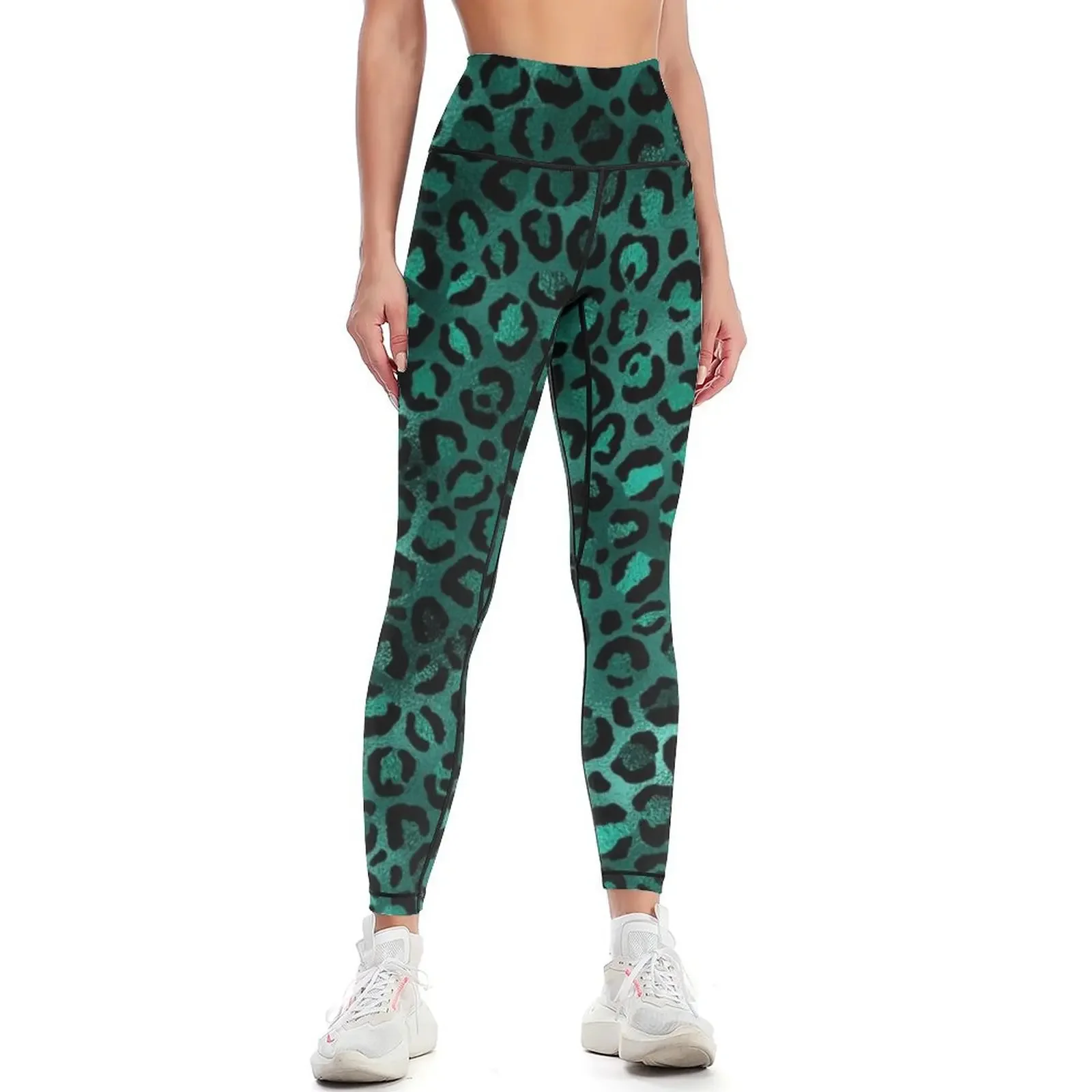 

Green Vibrant Leopard Patterns Leggings Women's pants Women's tights Womens Leggings