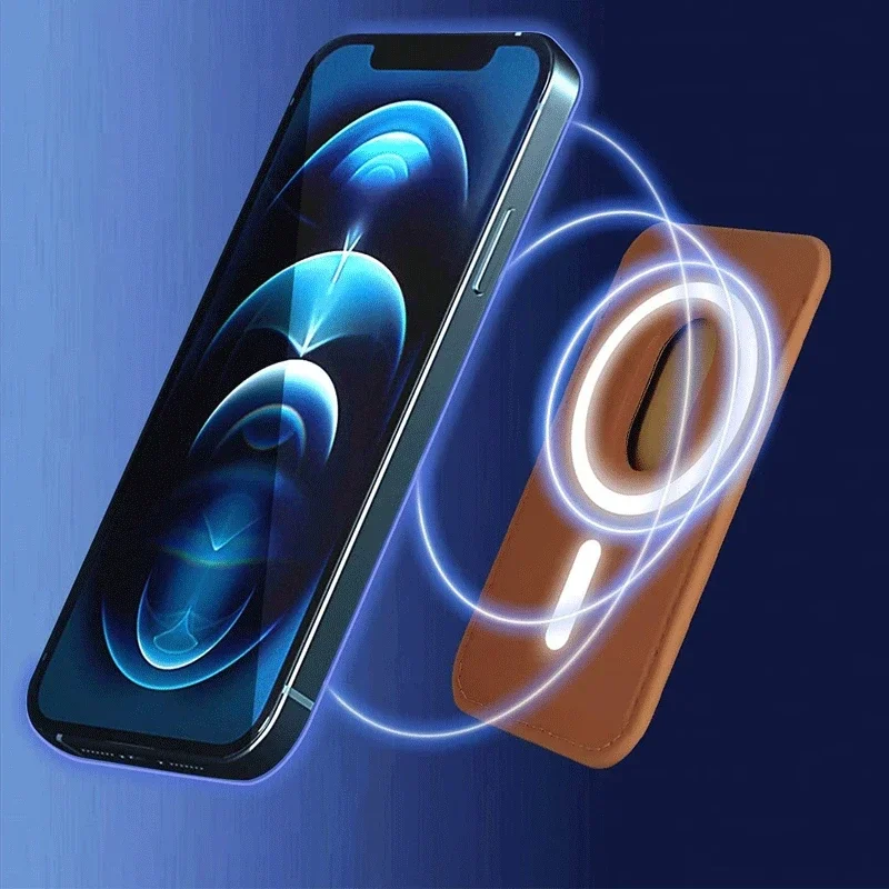 Magsafe Leder-Kartenhalter mit Magnetverschluss für iPhone 17 Pro Max und Samsung S26 Ultra – Macsafe Kartenhalter mit Fächern als Zubehör – Detail 4
