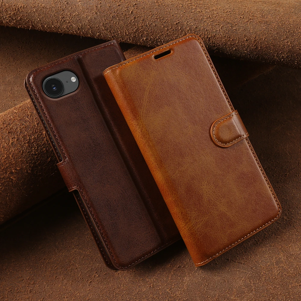 

Premium Calf Leather Flip Case For iphone 17e 16e 16 17 Pro Max 15 14 13 mini 12 11 7 8 Plus Phone Wallet Case Cover Coque Funda