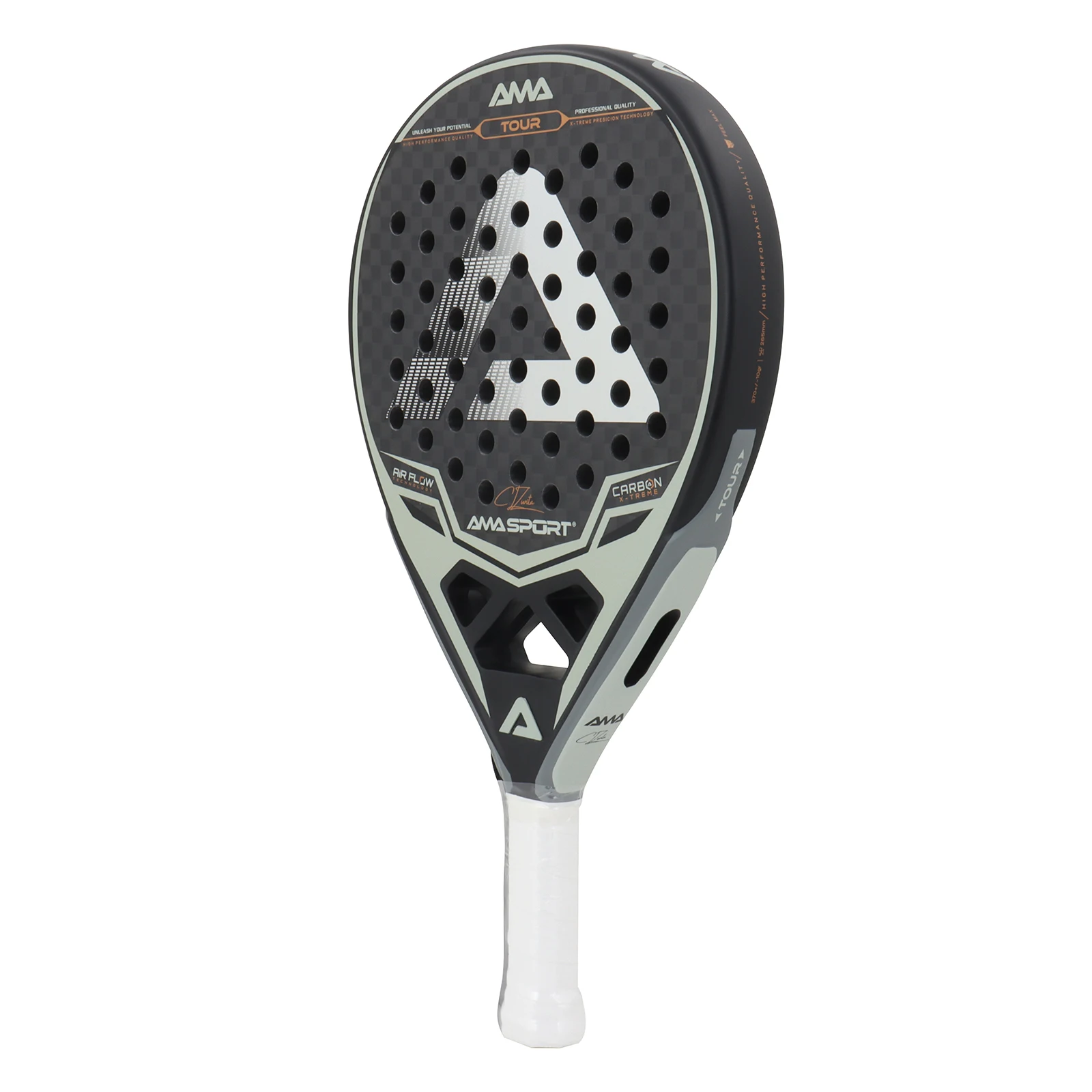 AMASPORT Professional Padel Racket 12K Carbon Fiber 3D Surface Carbon Palette Paddle Racket High Blance for Advanced Players