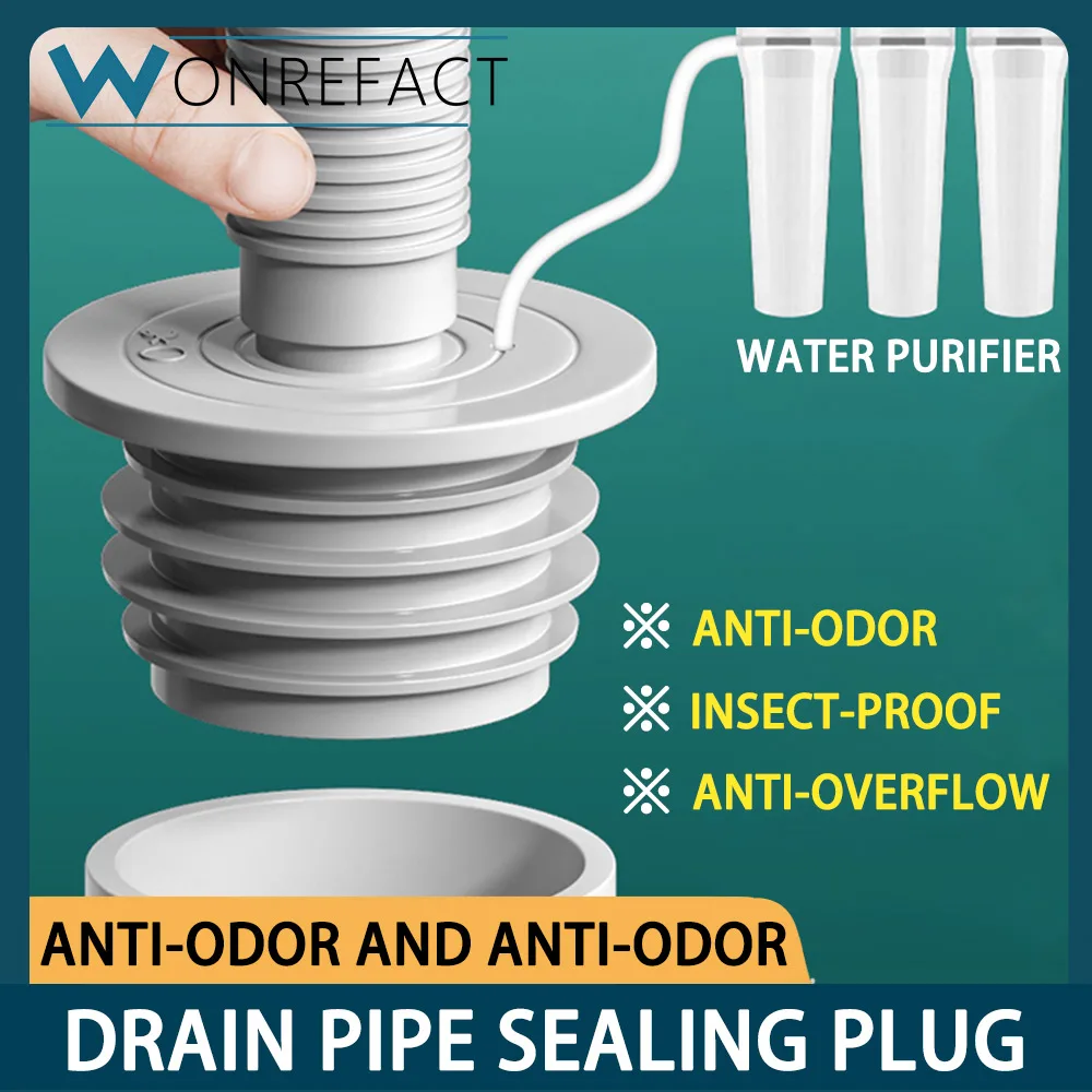 Drain Pipe Anti-odor Seal Plugging Cover Wash Basin Floor Drain Deodorization Silicone Core Downpipe Anti-insect Durable