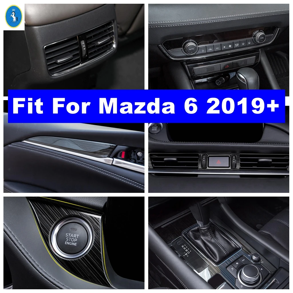 

For Mazda 6 2019 - 2024 Car Shift Gear Panel / Air AC Outlet / Start Stop Button / Door Armrest Stripes Cover Trim Accessories