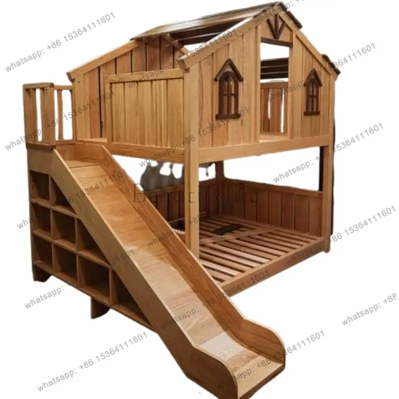 Storage Double Decker Kids Beds Guardrail Loft Single Design Children Beds Frame Modern Style Camas