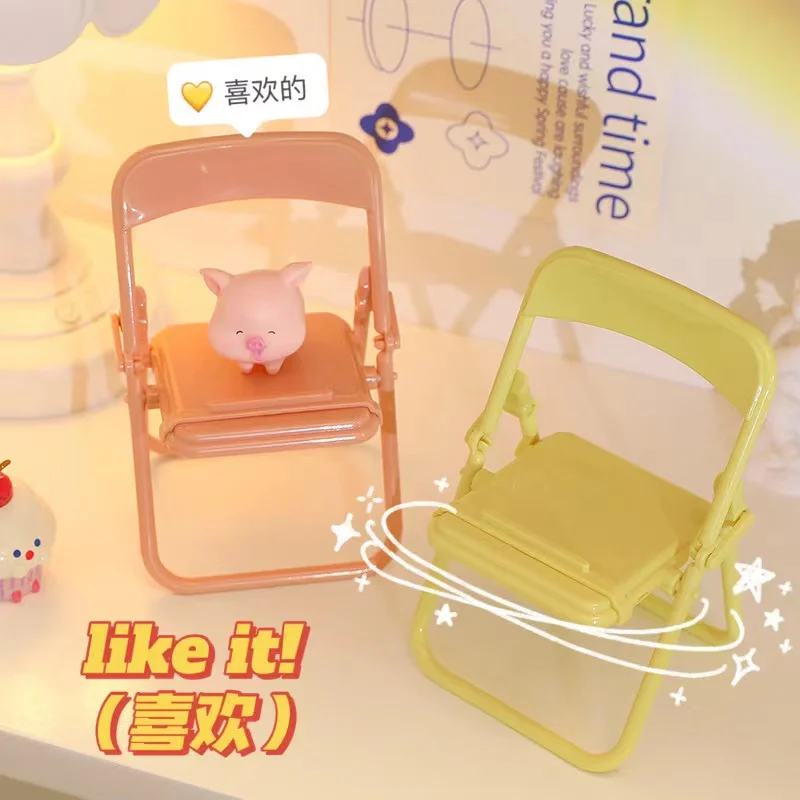 Soporte plegable multifuncional para teléfono móvil, Base de escritorio de dibujos animados, decoración de silla de caramelo, soporte perezoso para IPhone, Samsung, Huawei