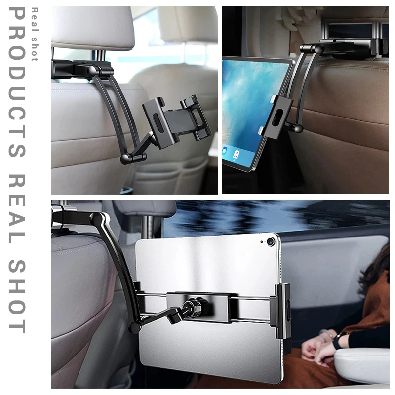 Car Back Seat Headrest Phone Holder Stretchable Tablet Stand Rear Pillow Adjustment Bracket For Ipad Auto Backseat Mount