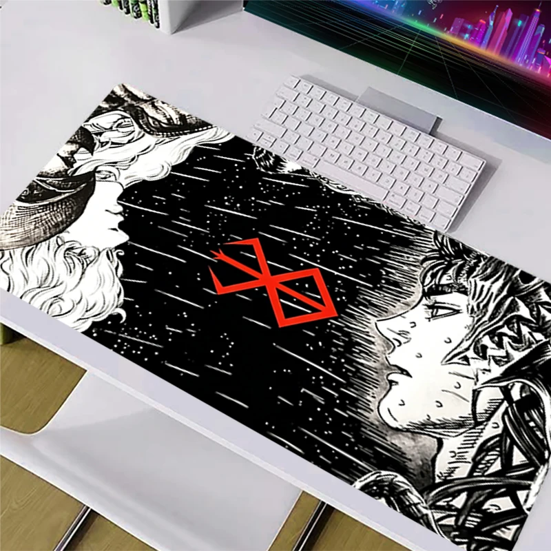 Large Mouse Pads Notebook Gamer Keyboard Mousepad Pc Computer Desk Mat B-BERSERK Gaming Pad Red Anime Mouse Mats For CS GO LOL