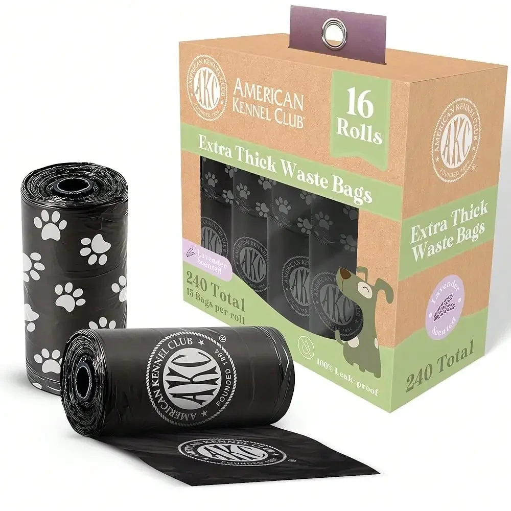 

Extra Thick Dog Poop Bags - Leak-Proof And Scented Waste Bags - 240 Count (16 Refill Rolls) - Durable, Heavy-Duty, Fits Standard Dispensers