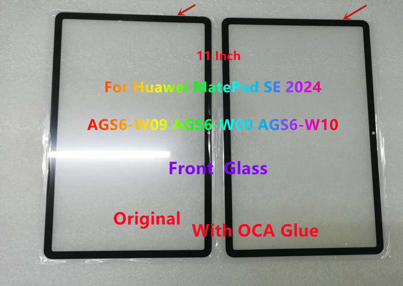 New 11''Inch For Huawei MatePad SE 2024 AGS6-W09 AGS6-W00 AGS6-W10 AGS6 Touch Screen Front Outer Glass Panel +Laminated OCA Test