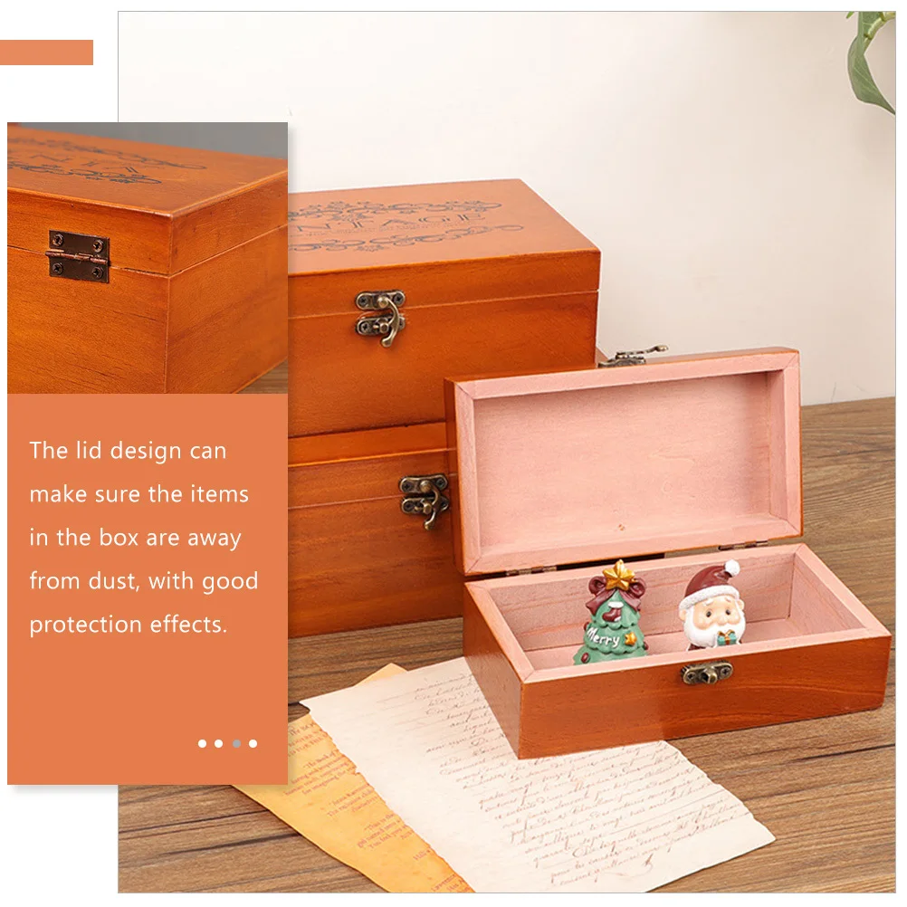 

Vintage Wooden Jewelry Organizer Box Large Wood Storage Case for Bracelets Rings Necklaces Sundries Display and Storage