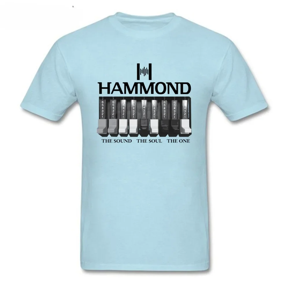 Muziek Hammond Orgel Logo En Graphics Gedrukt Witte T-Shirts Voor Mannen Thanksgiving Dag Elektronische Keyboard Gitaar T-Shirt Zomer