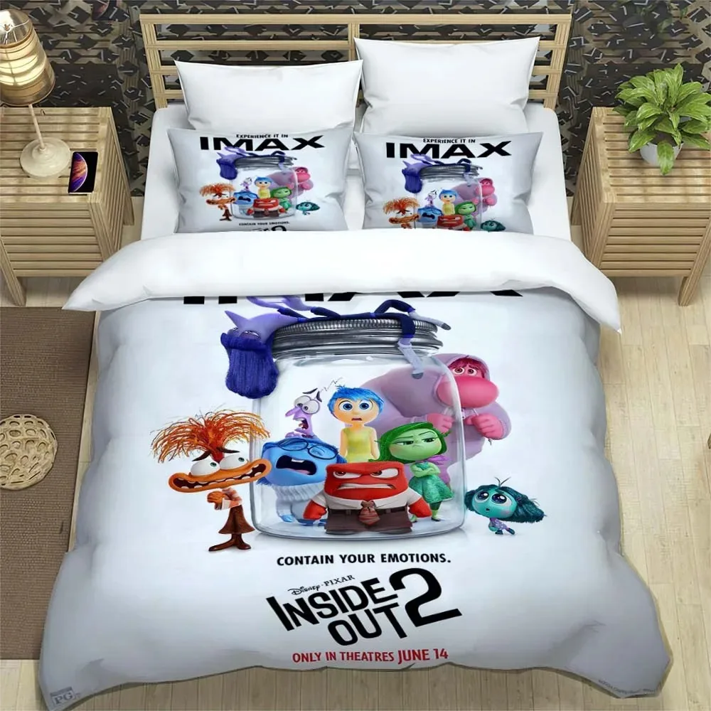 Boy Girl Duvet Cover Cartoon Gift Disney Inside Out Duvet Cover Pillow Cover Bedding Set Furniture Room Bedroom Decor Kit Large