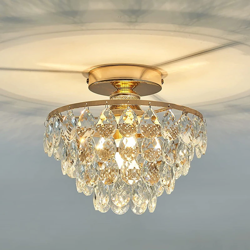 

Modern Crystal Chandeliers for Dining Room and Living Ceiling Lamp Hallway Flush Mount Light Luxury