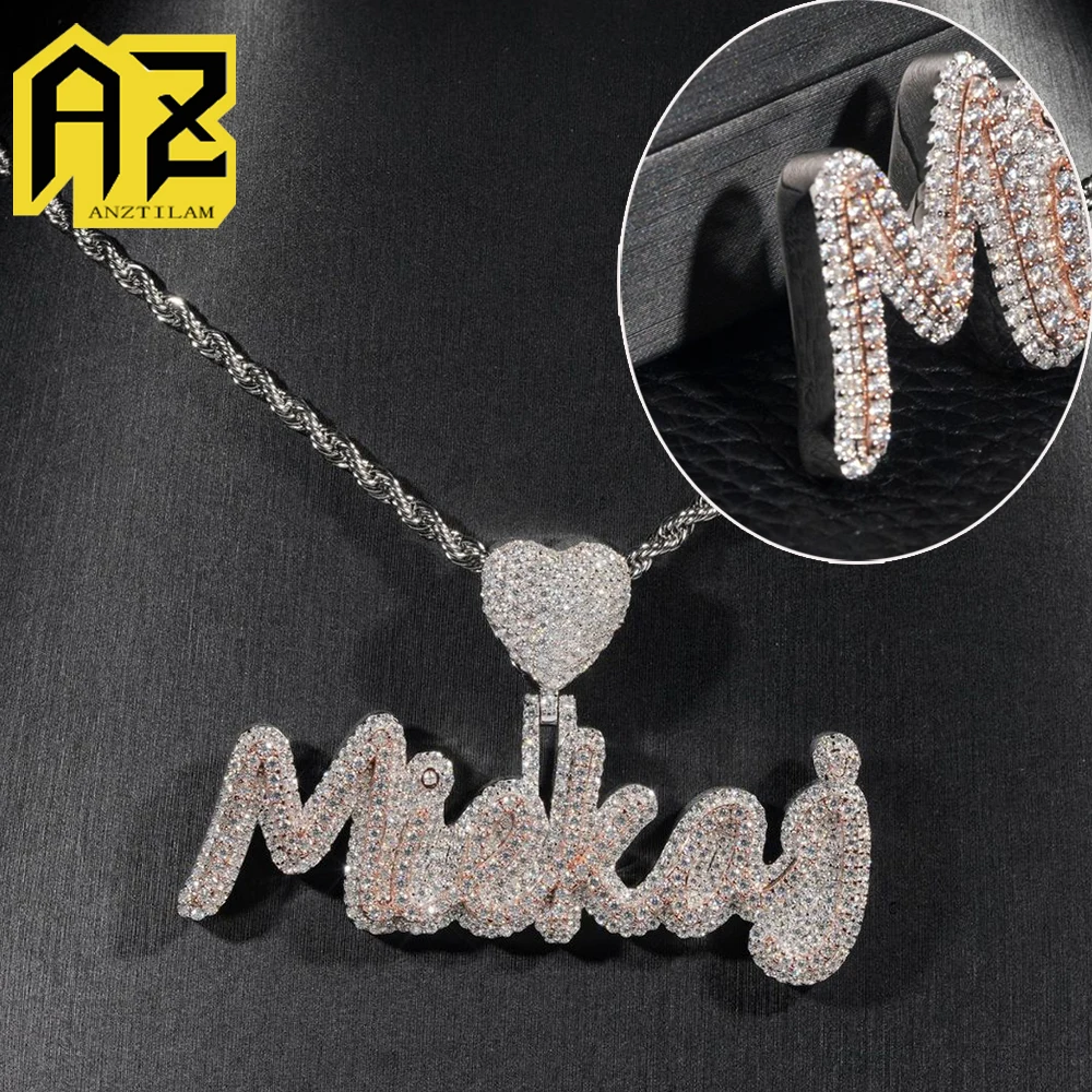 High Quality Thickening Customized letters Love Bail Zircon Pendant Iced Out For Men Women Necklace Hip Hop Jewelry Free Shippin