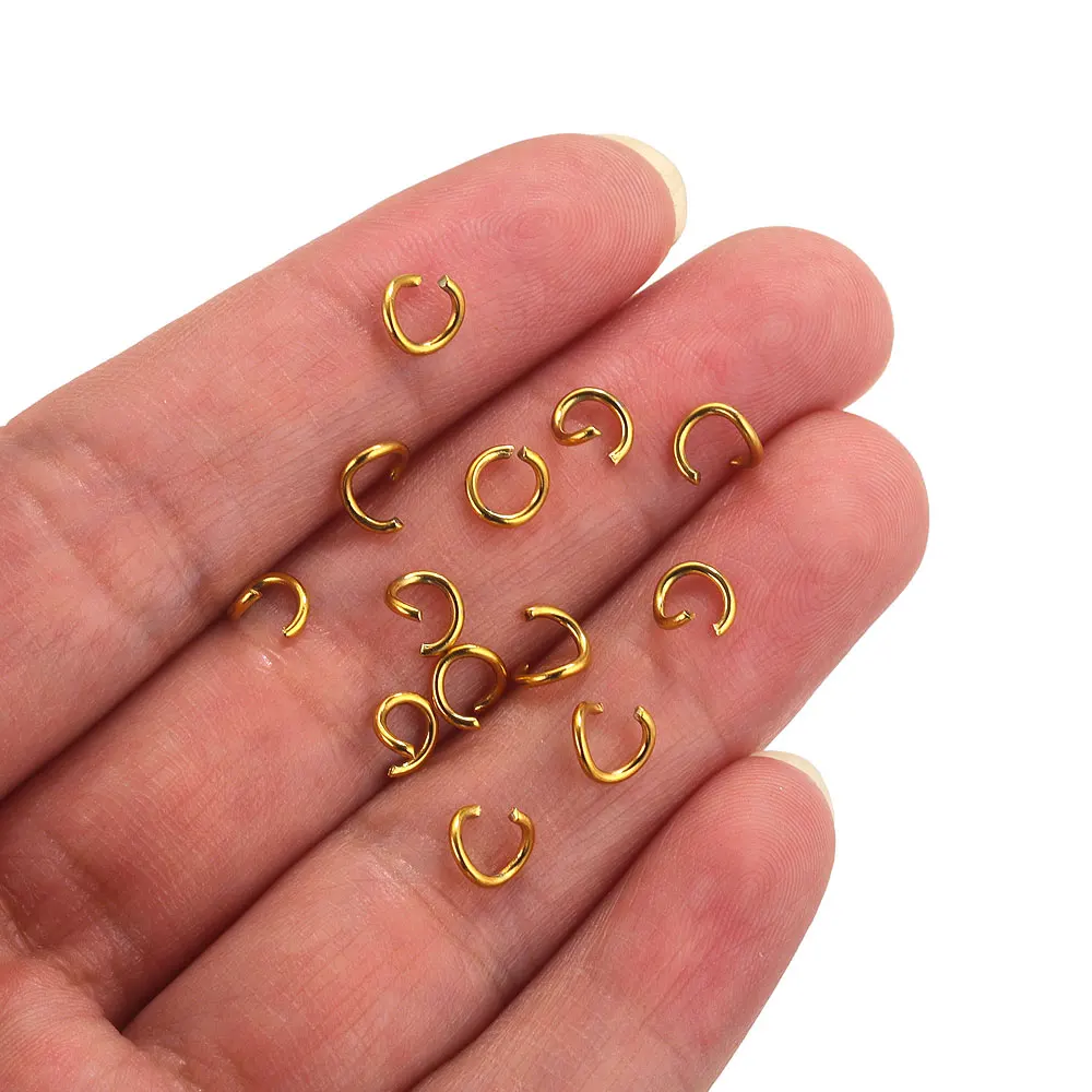 100pcs Gold Plated Stainless Steel Jump Ring Connector For Jewelry Making DIY Necklace Bracelet Connectors Jewelry Supplies