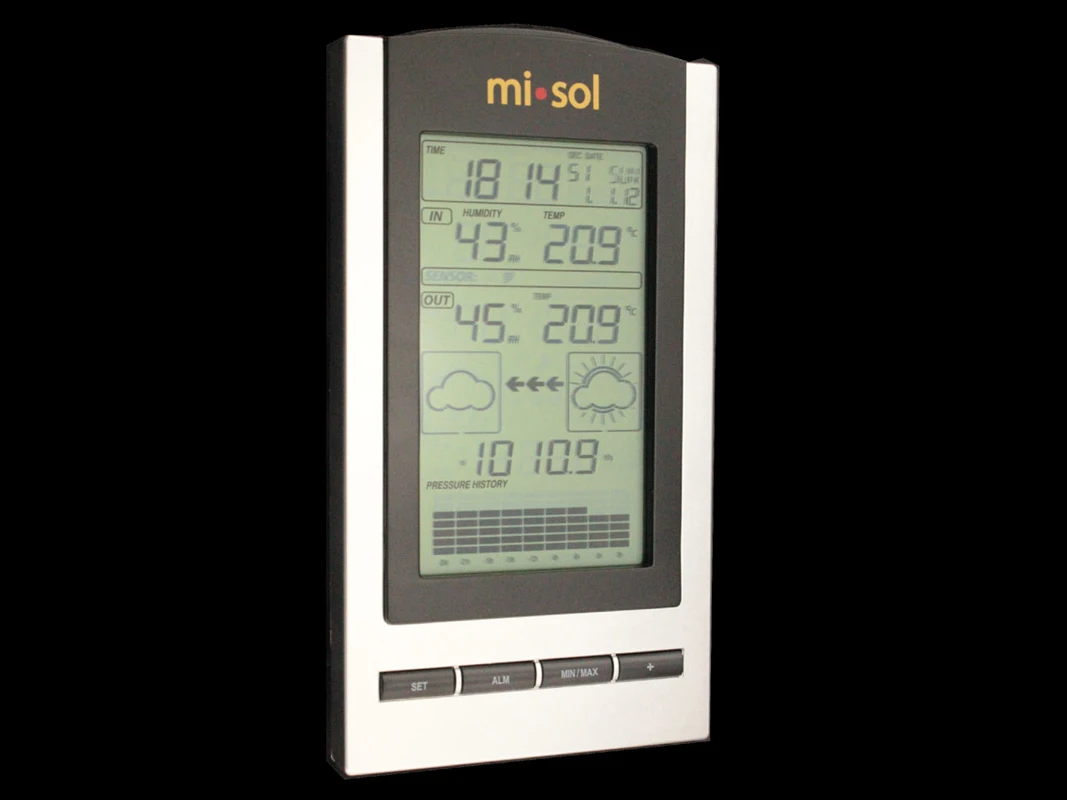 Misol wireless Weather Station, wireless thermometer with Outdoor Temperature and humidity sensor LCD display, Barometer