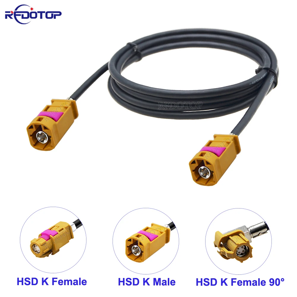 

HSD LVDS 4-Core Cable Curry Code K Male to K Female 4Pin HSD Connector for Auto Car Combox USB Video Instrument Bridge Wiring