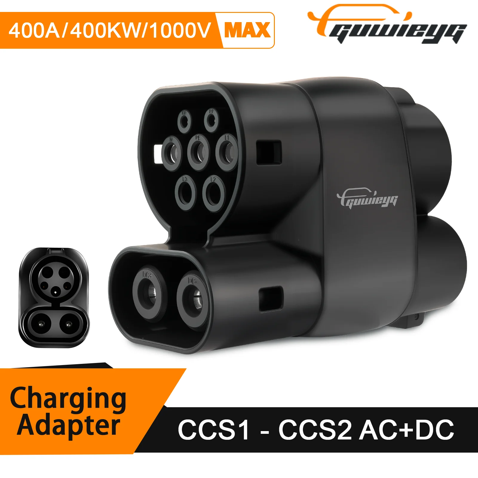 

GUWIEYG CCS1 to CCS2 AC DC Adapter EV Charger Adapter 400A 1000V AC DC for Electric Vehicles Charging