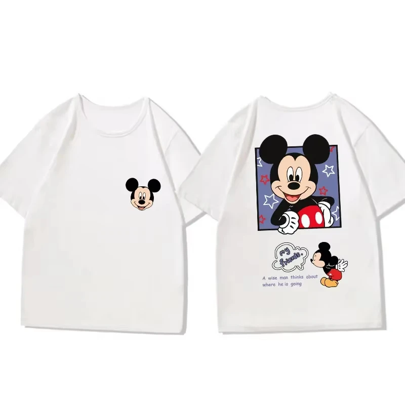 

Disney Mickey Minnie T-shirt Cotton Short Sleeve Korean Anime Anime Harajuku Casual Couple Mickey Mouse Fashion Costume