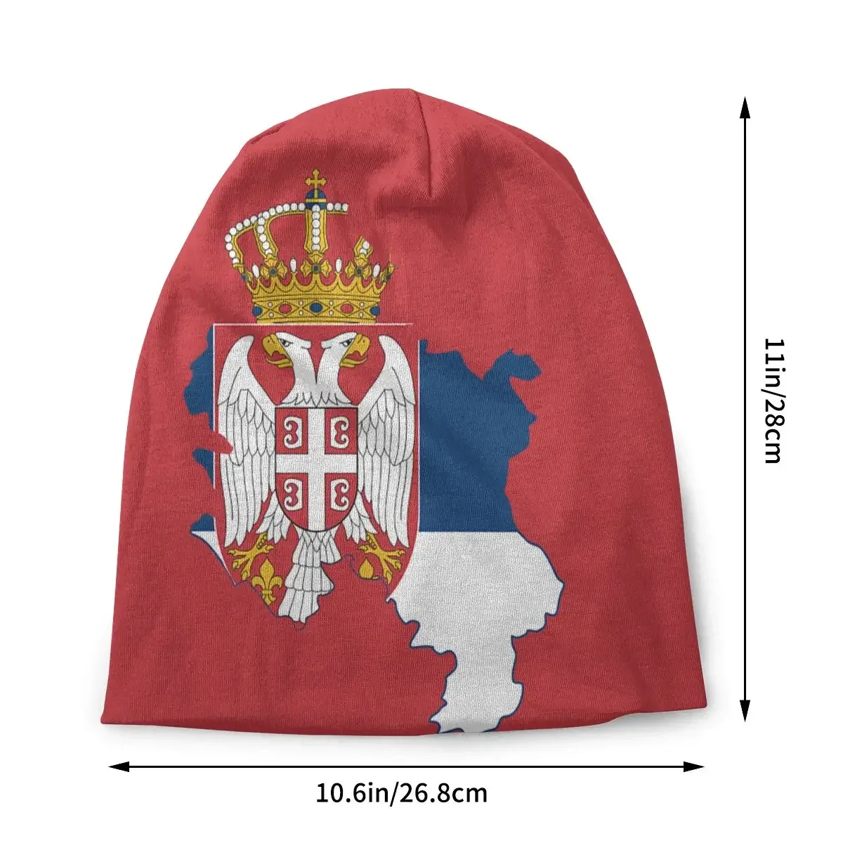 Custom Unisex Bonnet Winter Warm Knitted Hat Serbia Flag Map Skullies Beanies Caps Adult Serbian Proud Beanie Hats Ski Cap