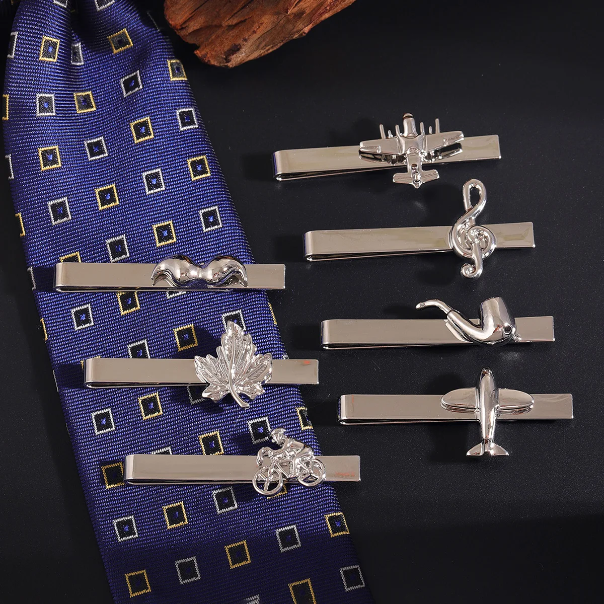 سلسلة فنية عصرية جديدة ملاحظات موسيقية للرجال إكسسوارات مشبك ربطة عنق هدية إكسسوارات ربطة عنق فرنسية #1