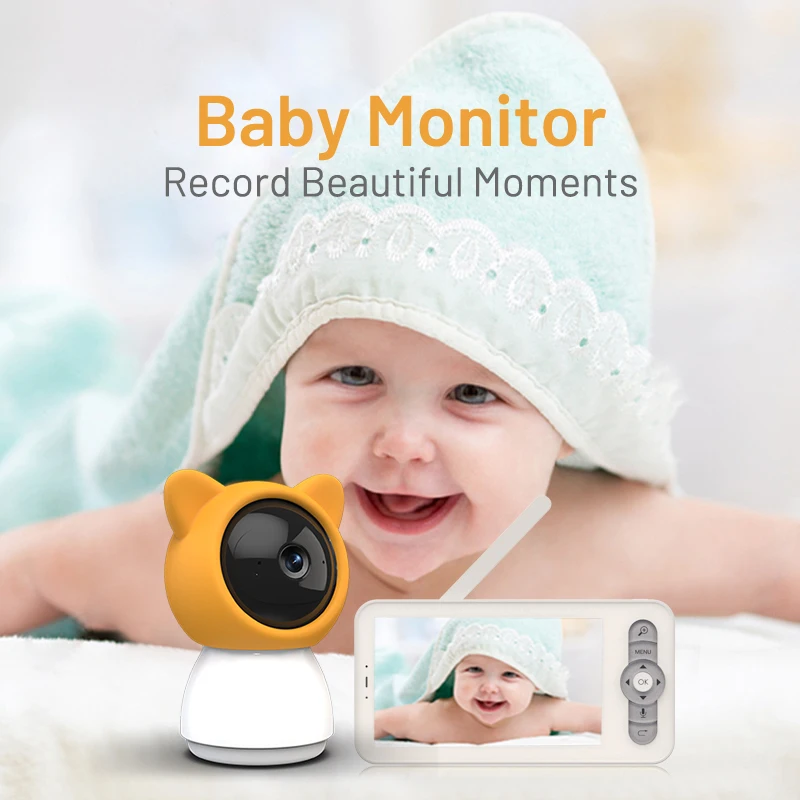 Hd Baby Surveillance Camera 5-inch Screen 1080P Video Streaming Night Vision Ensures Optimal Visibility and Safety