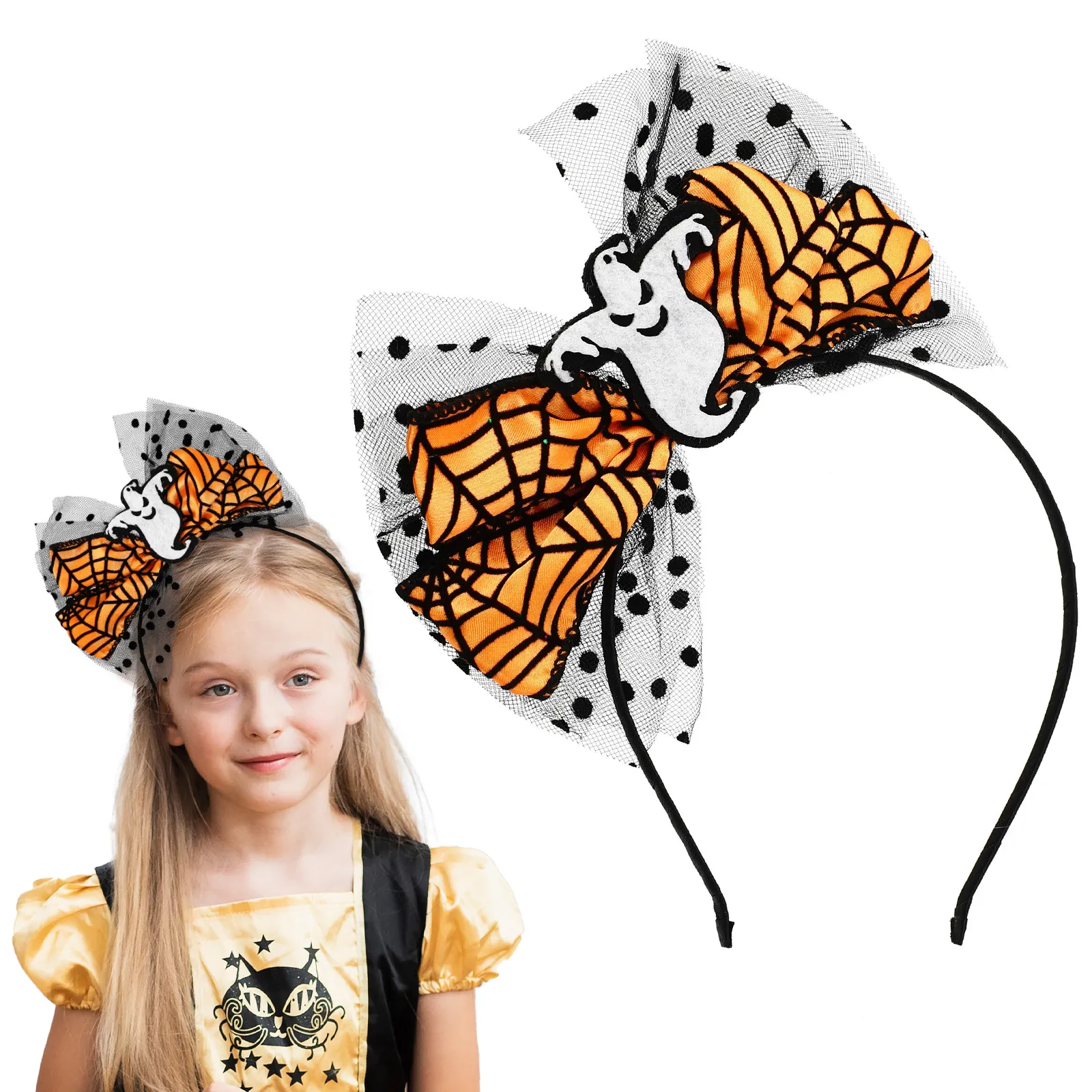 Halloween Headband for Party Cosplay Costume Elegant Bow Design Comfortable Elastic Fit Adult Teen Women Versatile