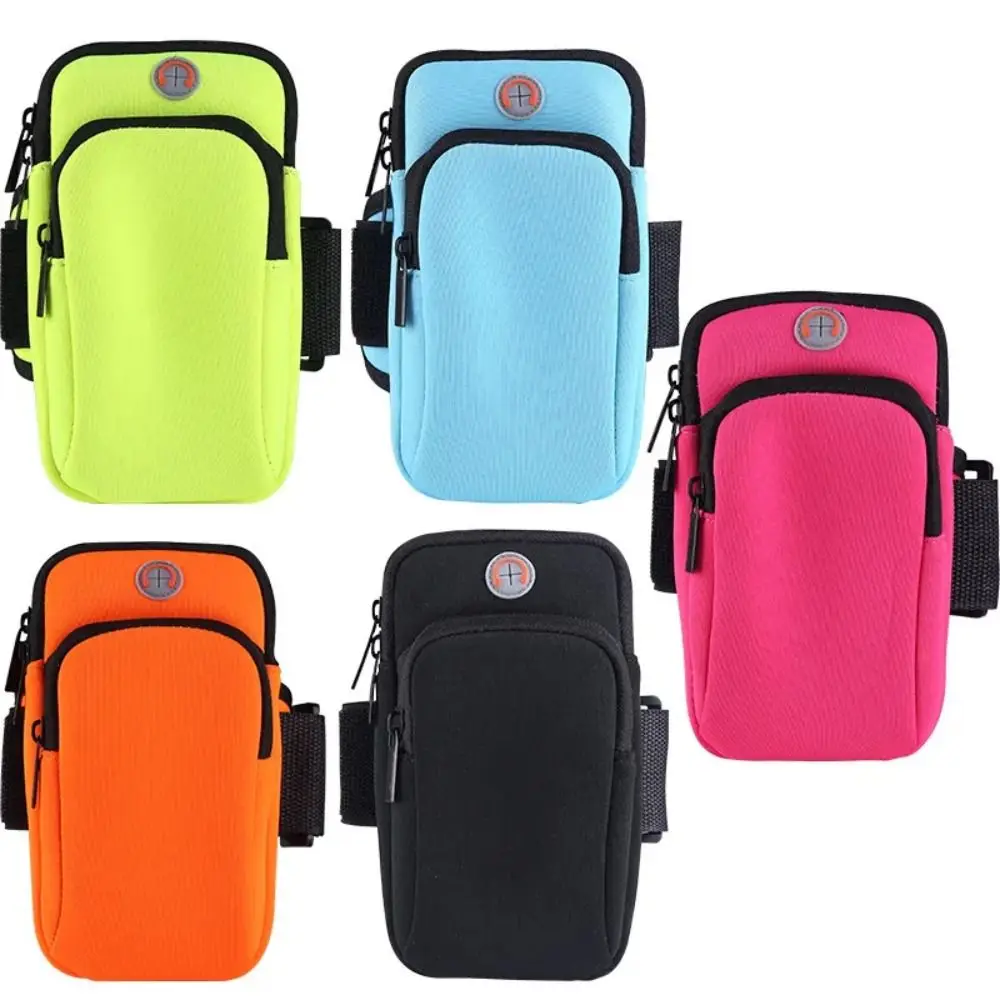 Neopreen sportarmband telefoonhoes ademend gaas zwart blauw groen met headsetgat waterdichte hardloopaccessoires universeel