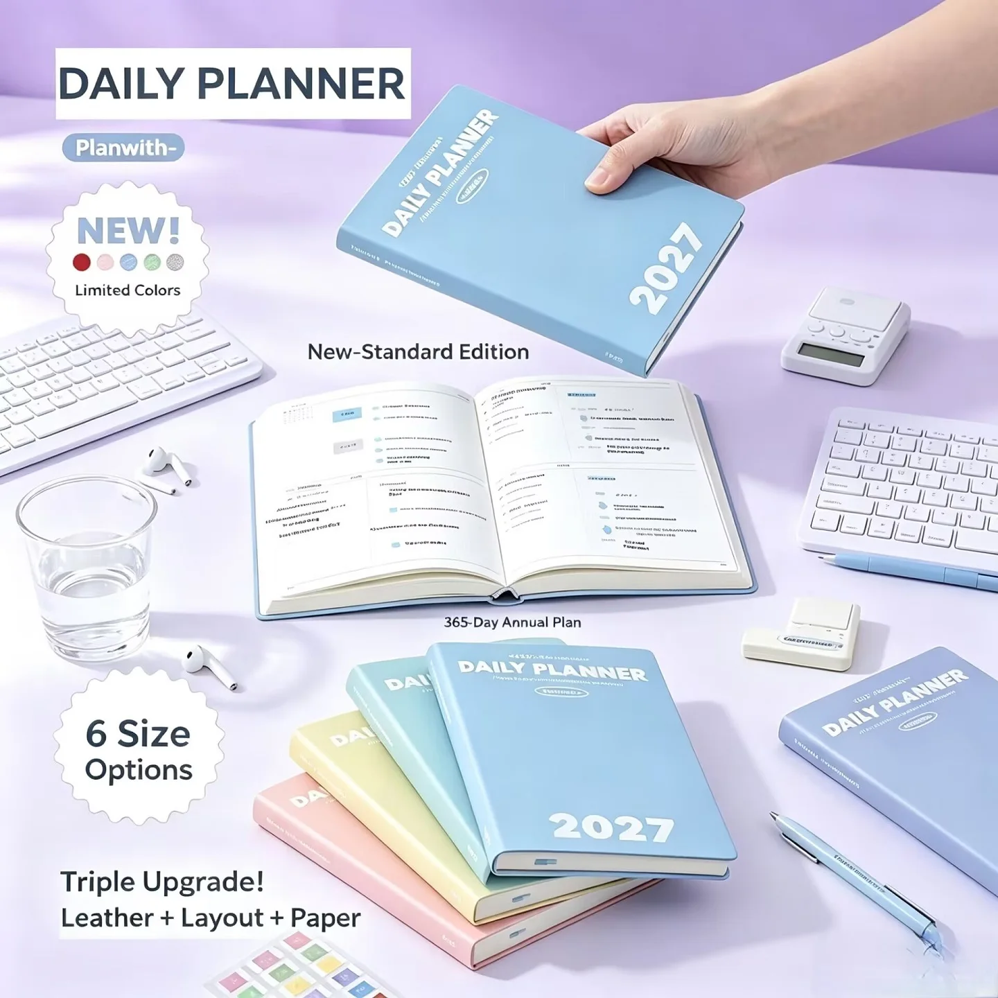 Portable 2027 Notebook Time Management Mini Weekly Planner Journal Annual Monthly Daily Plans Memo Book To-Do List