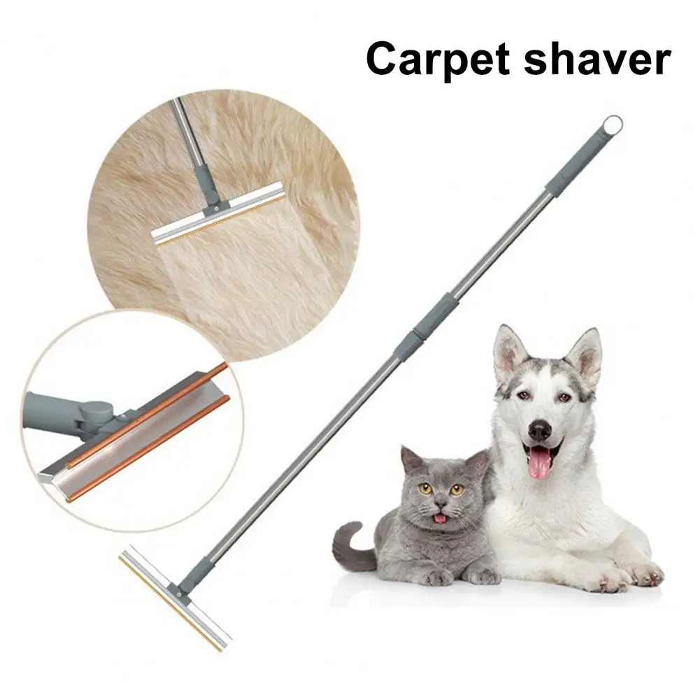 

Retractable Handle Carpet Rake Pet Hair Removal Tool with Telescopic Handle Metal Rake Reusable Lint Remover for Cats Dogs