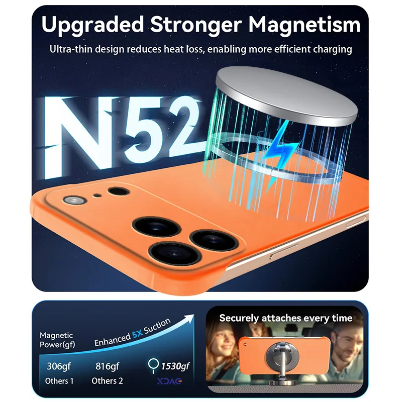 Magnetic Slim for iPhone 18 Pro Max Air Frameless Phone Cases Matte Anti-Scratch Hard PC Cover iPhoneAir 17Pro Shockproof Armor
