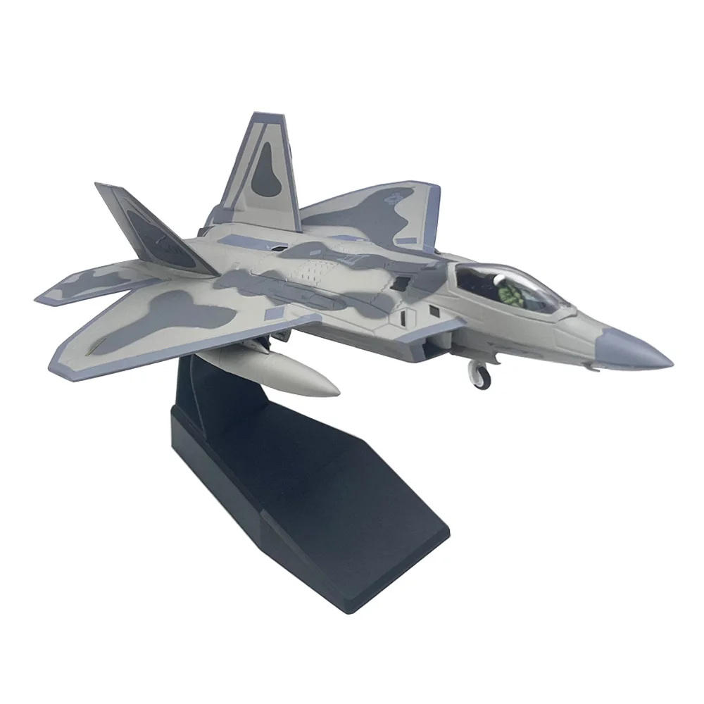 1:100 1/100 Scale F22 Stealth Raptor Fighter F-22 Plane Diecast Metal Airplane Finished Static Plane Model Toy Collection Gift