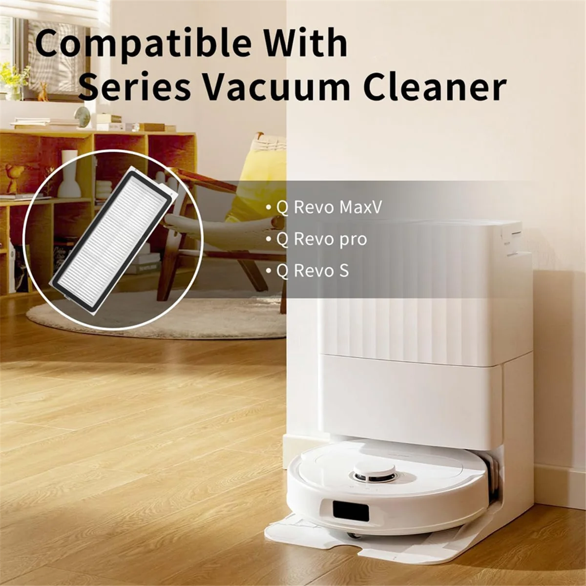 Y37A Washable Filter Replacement Parts for Roborock Qrevo MaxV, Qrevo S, Qrevo Plus, Qrevo Pro Robot Vacuum Cleaners Filters