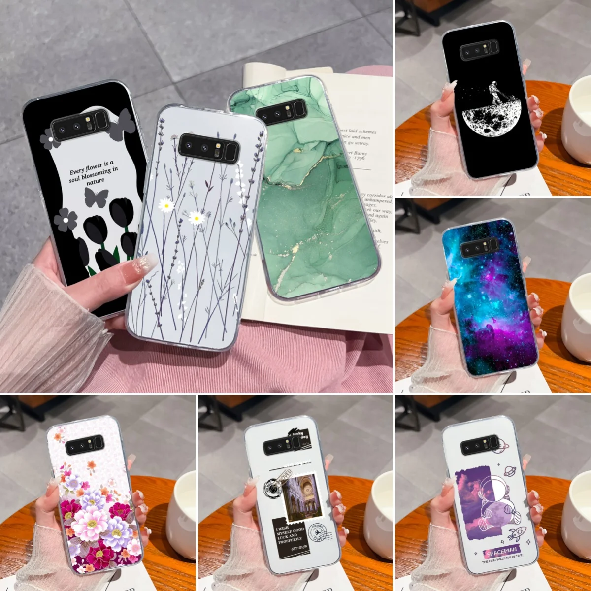 For Samsung Galaxy Note 8 9 20 Phone Cases Creative Soft TPU Silicone Clear Anti Drop Back Cover For Samsung Note8 Note9 Note20