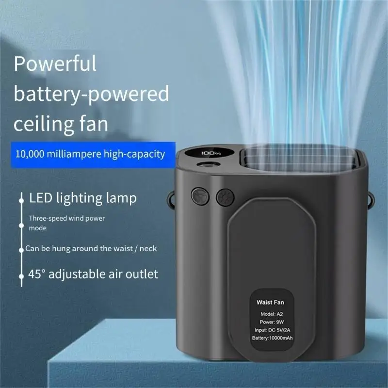 

J1HF Носимый вентилятор с светодиодным светом для наружного USB Electric Electric Electric USB.