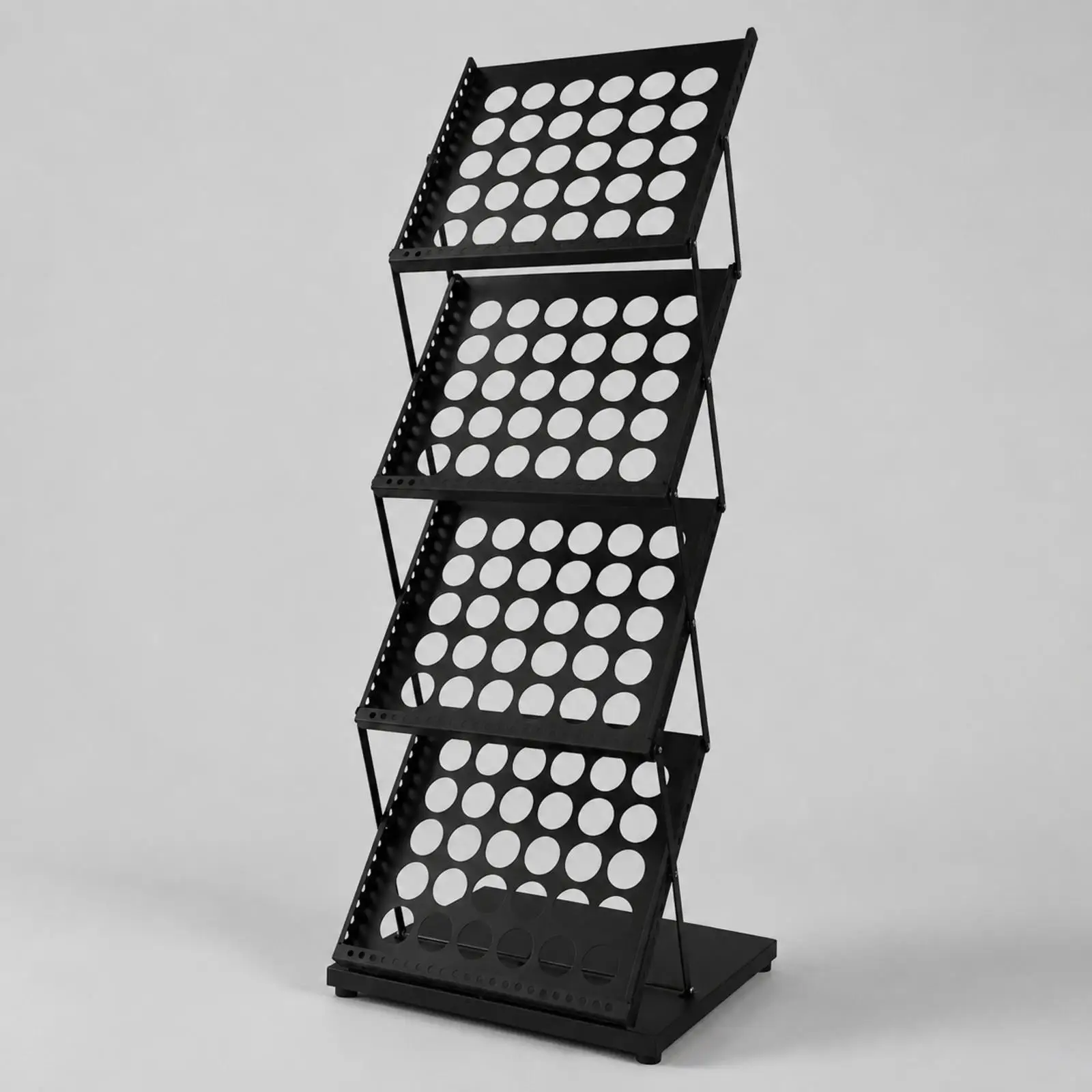 Durable Iron Catalog Display Rack for A3 Posters and Flyers with Wide Base for Balance and Stability