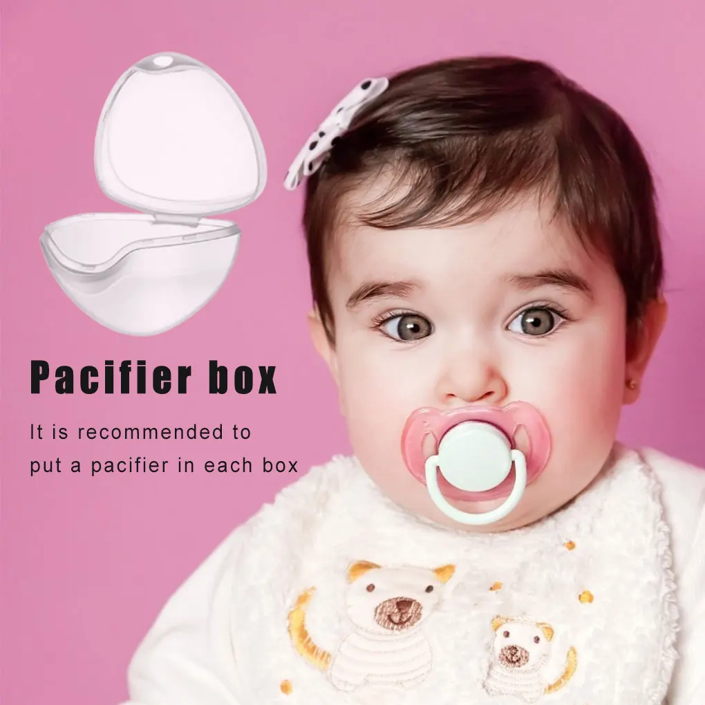 4pcs Baby Soother Holders Container Pacifier Box Wear-resistant Transparent Storage Cover Soothers Case Shield