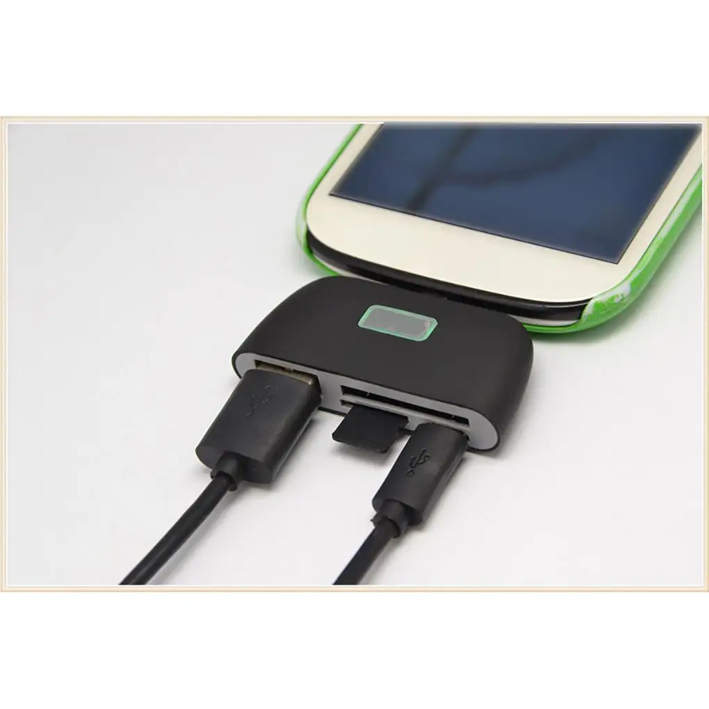 2 in 1 Micro Smart Card Reader USB 2.0 Data Transmission Fast Extender Replacement for Android 4.0 S6 Edge S5 S4 Mega