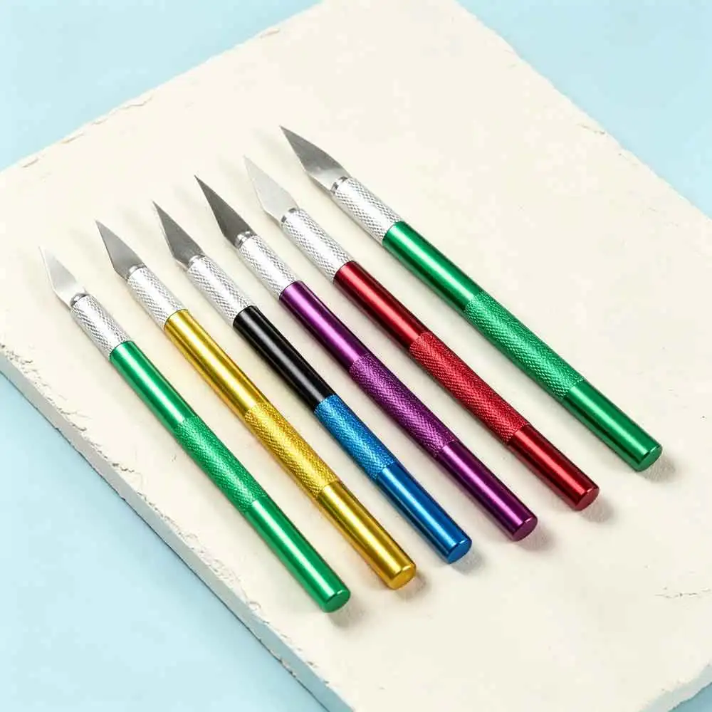 knives + 5pcs Blades Mobile Phone PCB Tools Kit Cutter DIY Repair Hand Tools Scalpel Knife Engraving Non-Slip Metal Craft