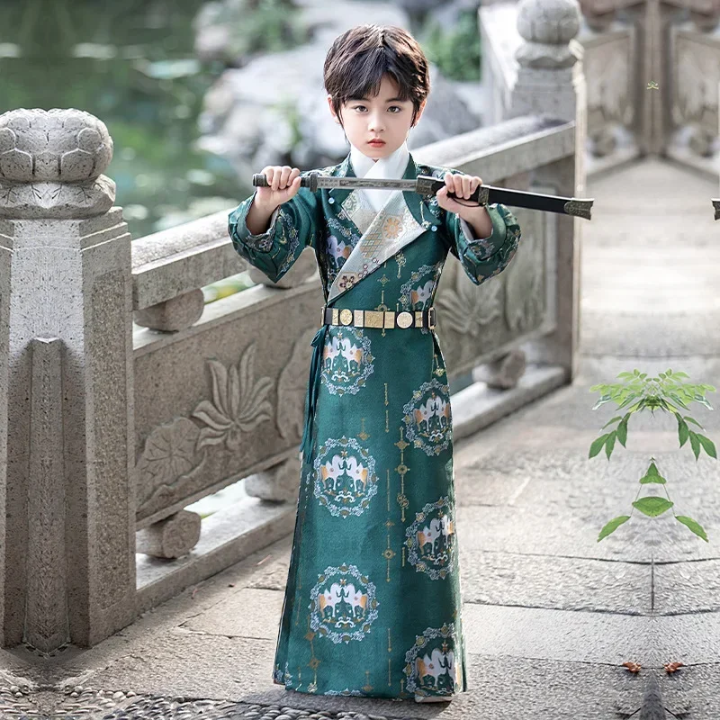 AOSHIYA Boys Autumn Hanfu Stage Outfit Chinese Dress Baby Boy New Year Tang Suit Children Ancient Chinese Traditional Costume Fo