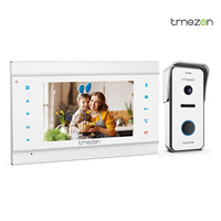 TMEZON 2 wire video door phone doorbell intercom system,7 inch monitor with wired bell for Home, touch button,snapshot/record