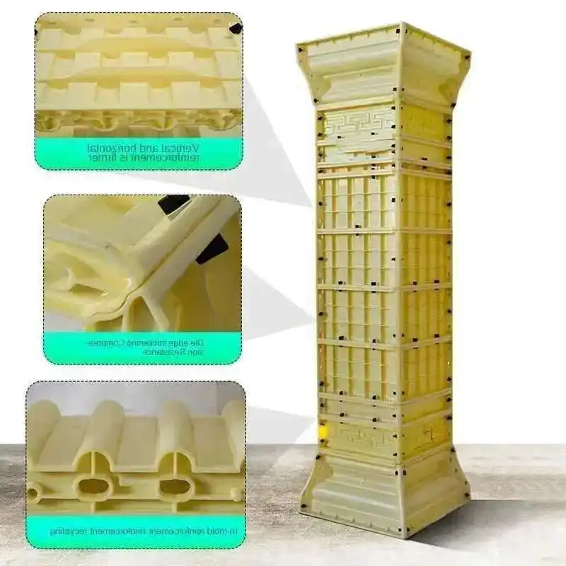 

European Decorative Roman Column Mold Villa Gate Cement Square Column Mation Embossed Flower Wall Decoration Square Column Model