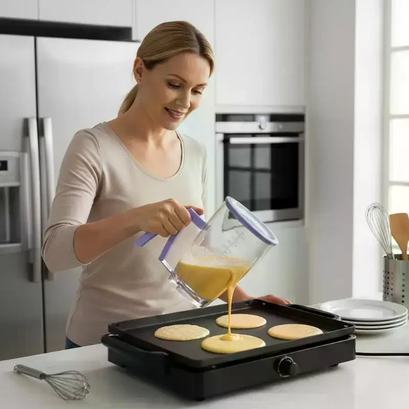 900ml Batter Separator Dispenser With Measuring Label Squeeze Handle For Pancake Cake Waffle Batter Tool