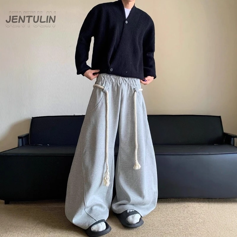 

2025 Handmade Thick Rope Curved knife Pants Men Women Y2K American Retro Casual Pants Personalized Design Wide Legs Sport Pants
