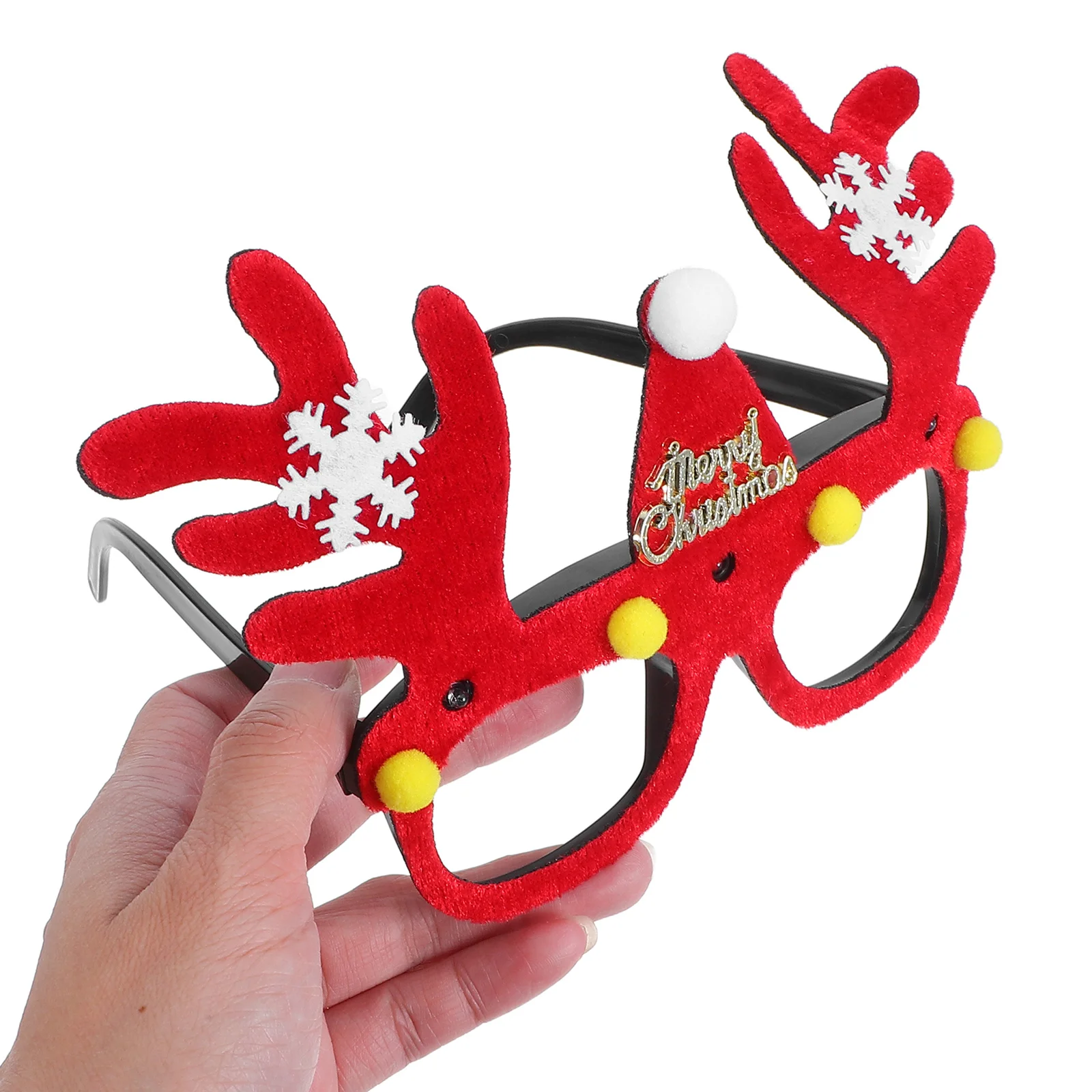 

4Pcs Christmas LED Glasses Reindeer Antler Santa Hat Xmas Party Eyewear Photo Props Glitter Holiday Favors Reindeer Glasses
