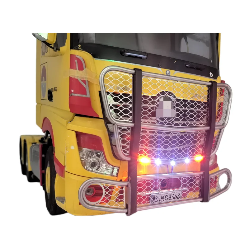 LED Front Bumper Light Collision Barrier Cattle Fence Lamp for Tamiya 1/14 RC Truck Benz Actros 56348 3363 1851 56335 DIY Parts