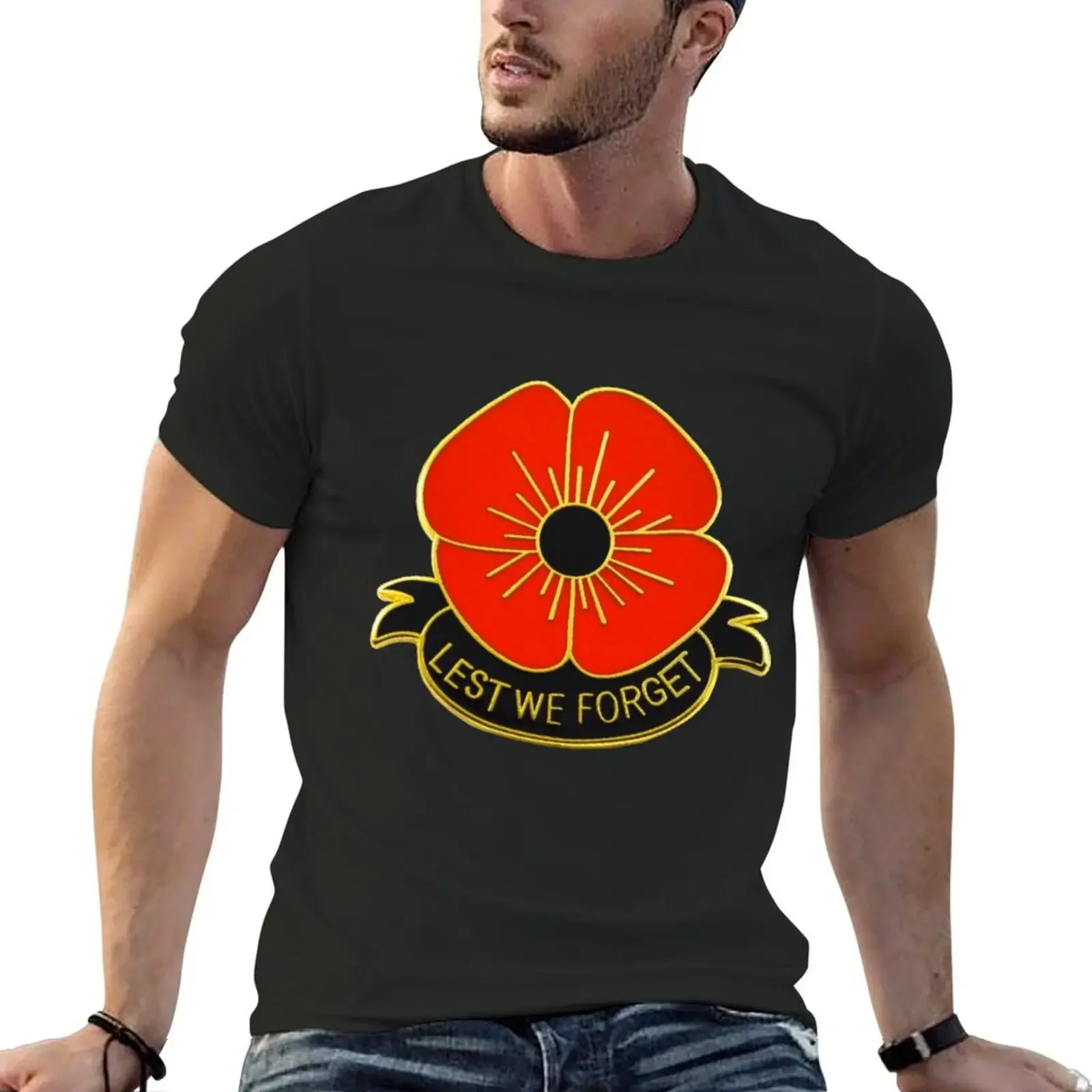 Lest We Forget T-Shirt customs vintage clothes anime figures cotton t shirt men