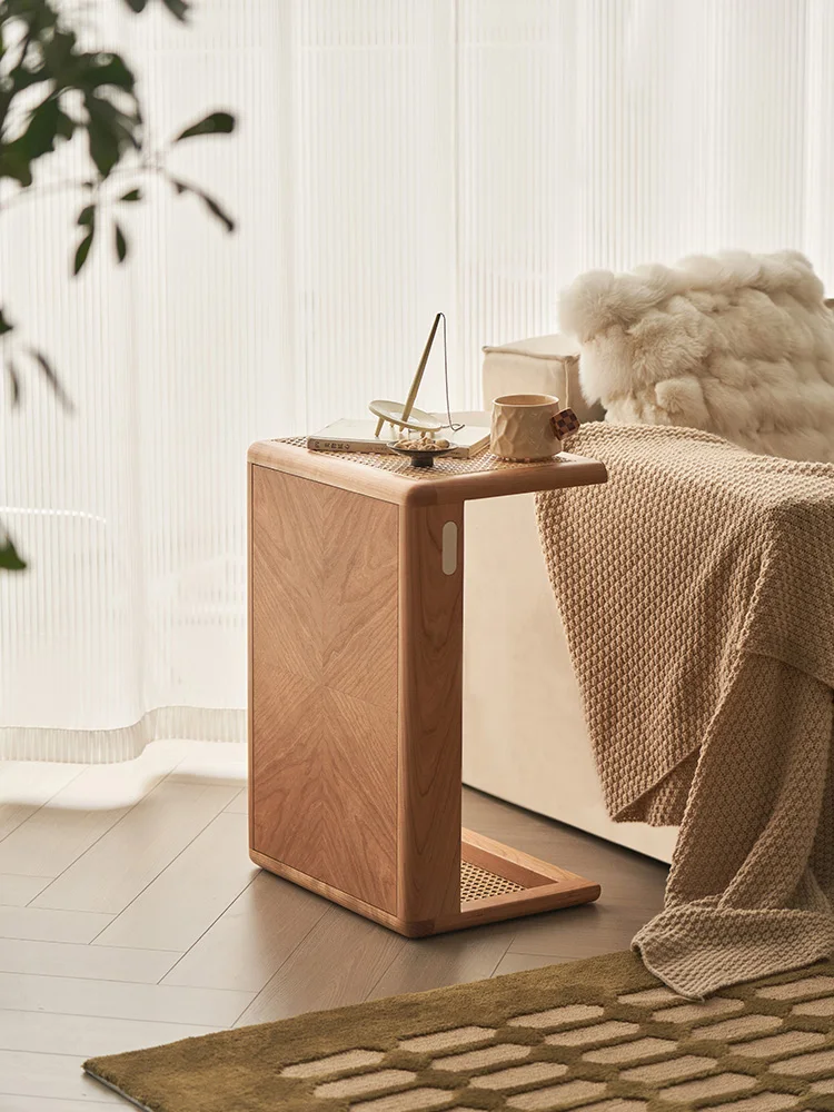 

Solid wood bay window small tea table sofa edge